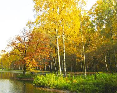 Autumn landscape with two islands thumb