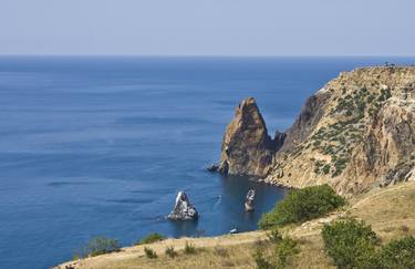 Seascape with rocks, Crimea thumb