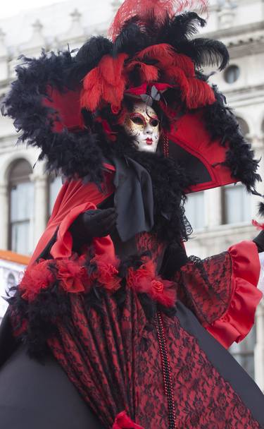 Woman in carnival costume and mask on Venice carnival. thumb