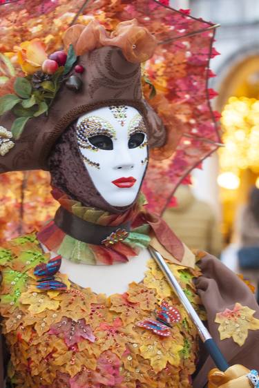 Woman in carnival costume and mask on Venice carnival. thumb