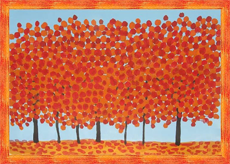 Original Minimalism Tree Painting by Irina Afonskaya