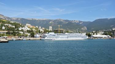 Big ship near town Yalta, Crimea thumb