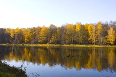 Autumn landscape with lake thumb