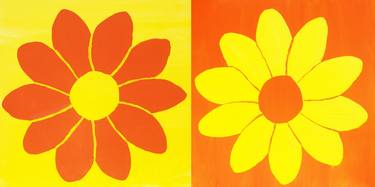 Two flowers in orange and yellow colours thumb