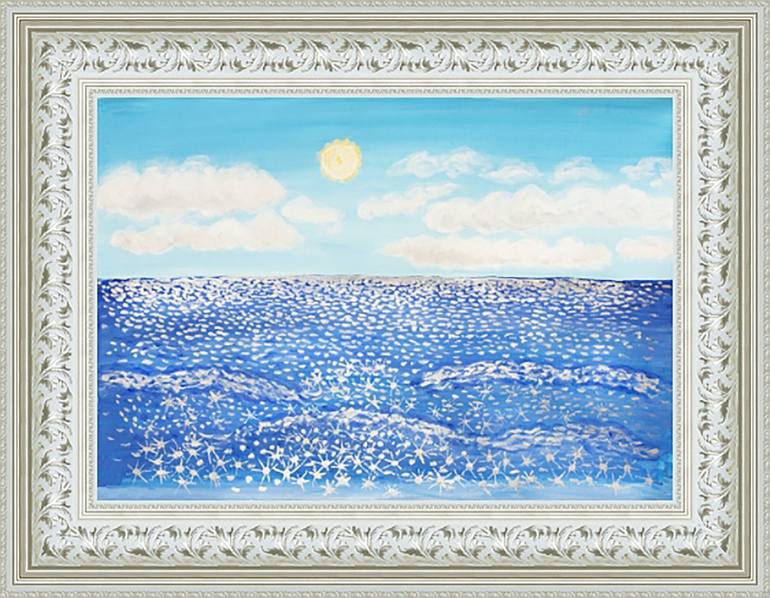 Original Art Deco Seascape Painting by Irina Afonskaya