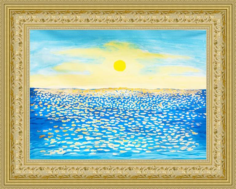 Original Art Deco Seascape Painting by Irina Afonskaya