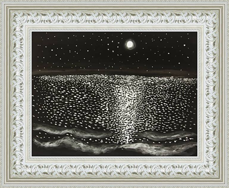 Original Minimalism Seascape Painting by Irina Afonskaya