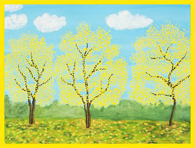 Original Minimalism Landscape Painting by Irina Afonskaya
