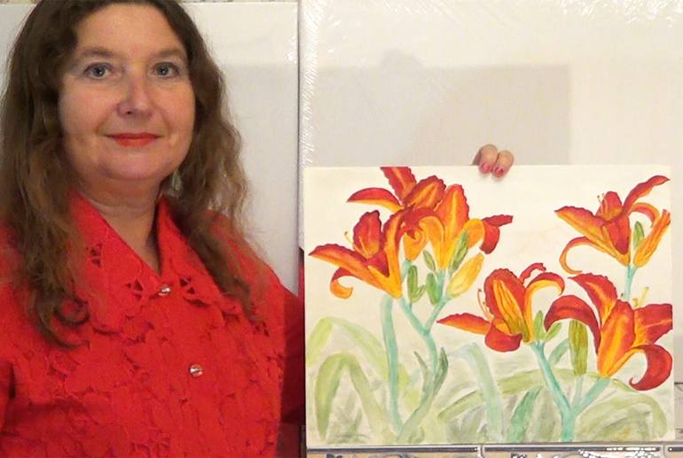 Original Contemporary Floral Painting by Irina Afonskaya