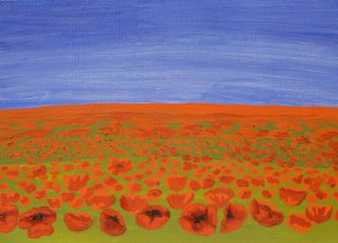 Meadow with red poppies thumb