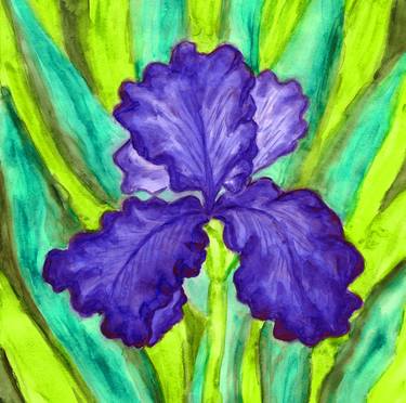 Dark blue iris, painting thumb