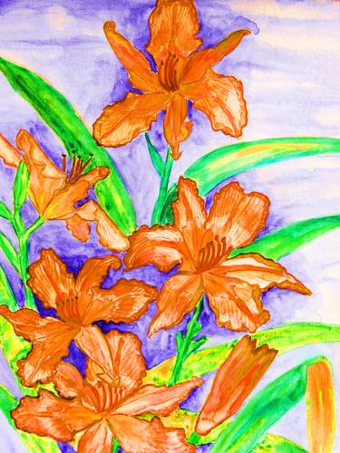 Original Fine Art Floral Printmaking by Irina Afonskaya