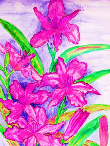 Original Fine Art Floral Printmaking by Irina Afonskaya