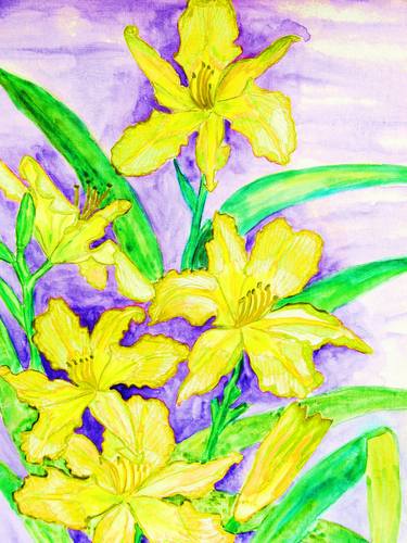 Original Fine Art Floral Printmaking by Irina Afonskaya