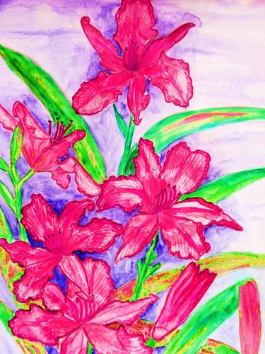 Original Fine Art Floral Printmaking by Irina Afonskaya