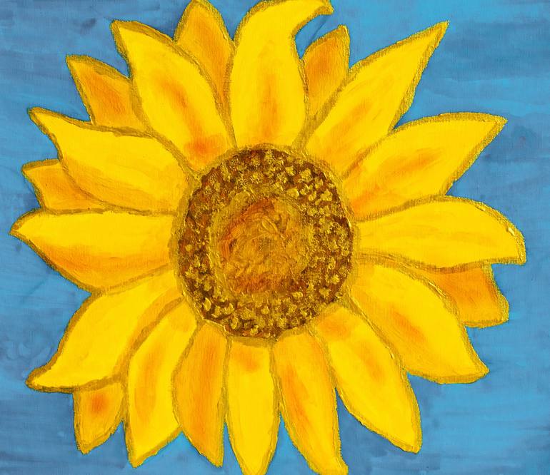 Easy Oil Pastel Drawing for Kids, Sunflower and Butterfly