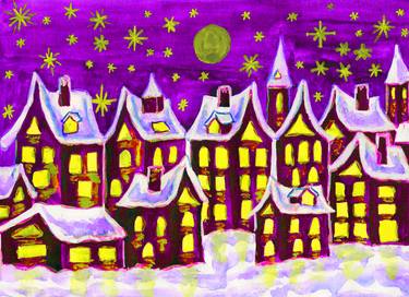 Dreams-town in winter, Christmas picture thumb