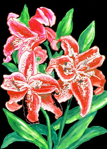 Original Fine Art Floral Printmaking by Irina Afonskaya