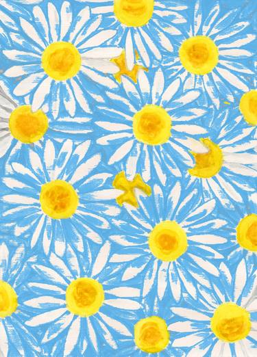 Blue daisies background thumb
