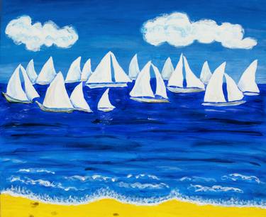 Print of Figurative Sailboat Paintings by Irina Afonskaya