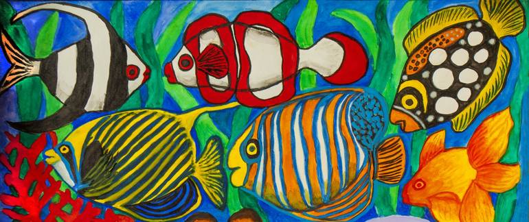 Original Figurative Fish Painting by Irina Afonskaya