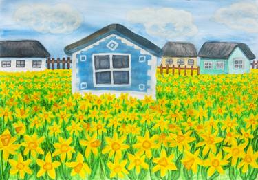 House with daffodiles thumb