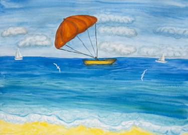 Seascape with orange parachute thumb