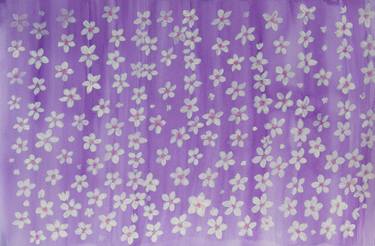 White flowers on purple background thumb