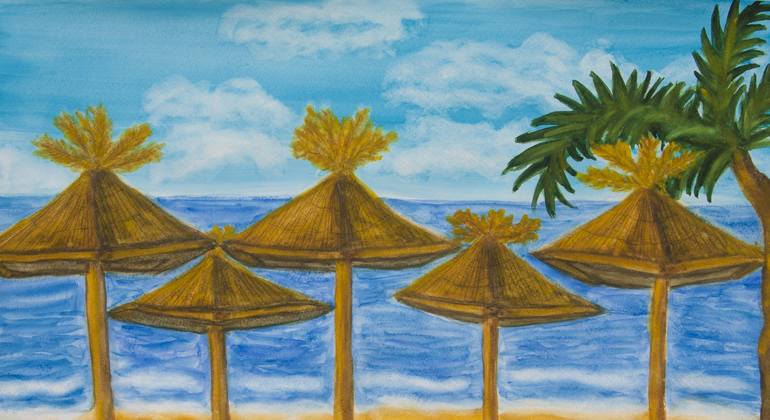 Original Fine Art Beach Painting by Irina Afonskaya