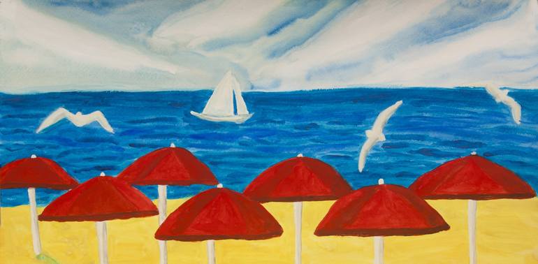 Original Beach Painting by Irina Afonskaya