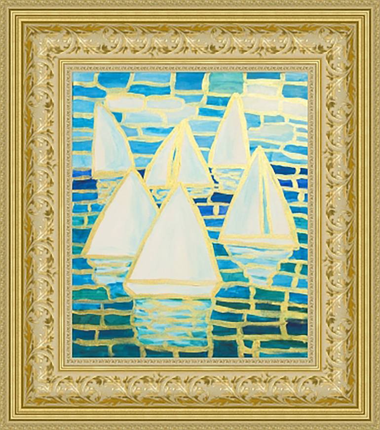 Original Sailboat Painting by Irina Afonskaya