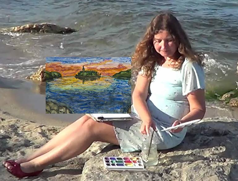Original Fine Art Seascape Painting by Irina Afonskaya