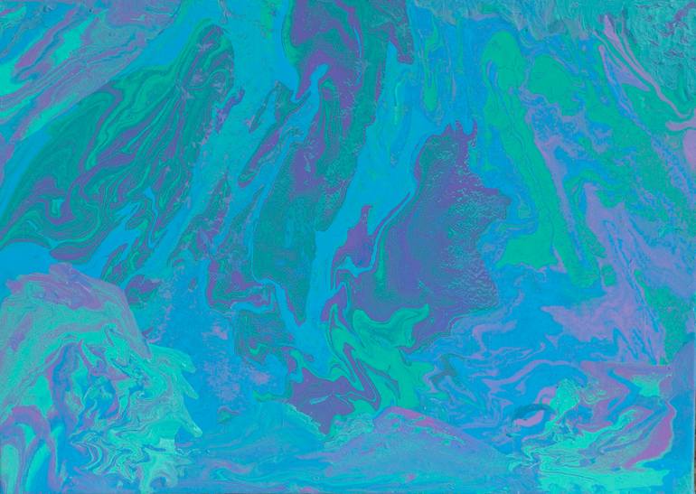 Original Abstract Painting by Irina Afonskaya | Abstract Art on Canvas | Spring 7 blue, pink, turquoise and purple