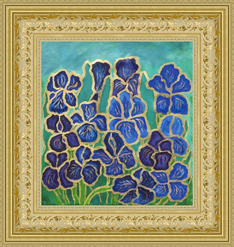 Original Art Deco Floral Painting by Irina Afonskaya