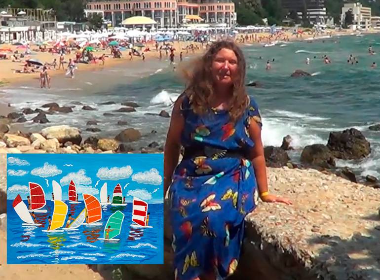 Original Minimalism Seascape Painting by Irina Afonskaya