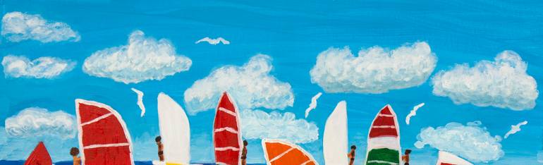 Original Minimalism Seascape Painting by Irina Afonskaya