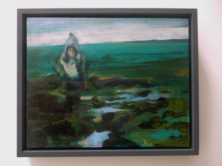 Original Expressionism Beach Painting by Sheila Chapman