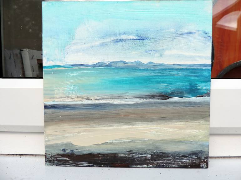 Original Expressionism Beach Painting by Sheila Chapman