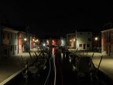 Burano at night and the boat moves - Limited Edition of 5 thumb