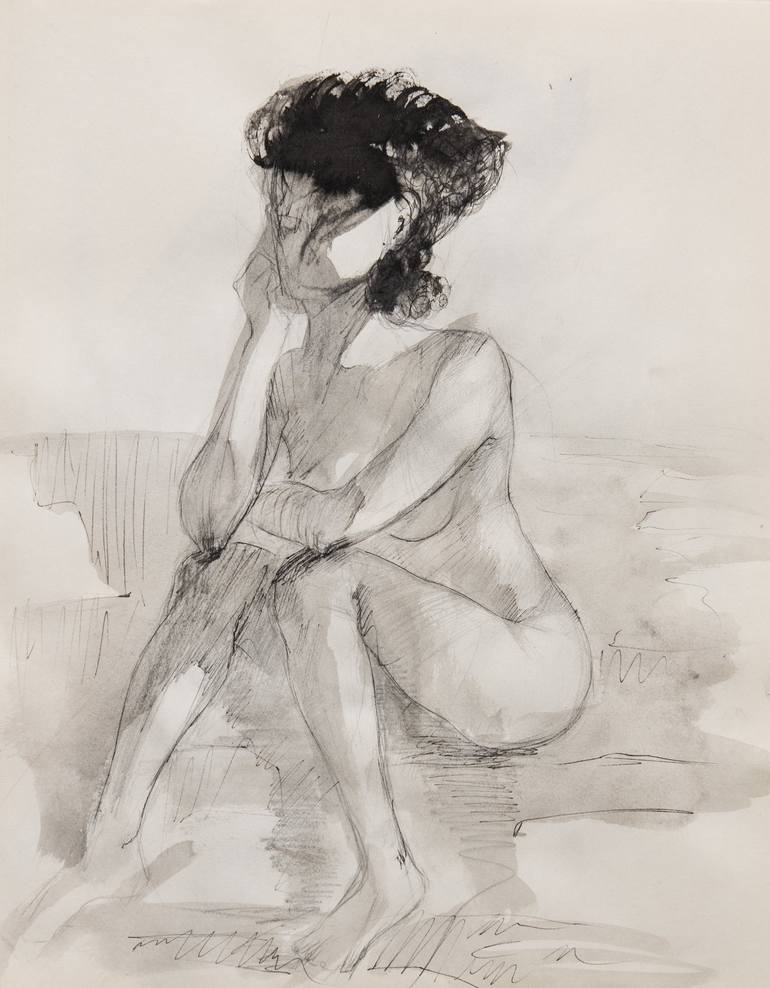 Nude Woman On Couch Drawing By Mihail Ivanov Saatchi Art My Xxx Hot Girl