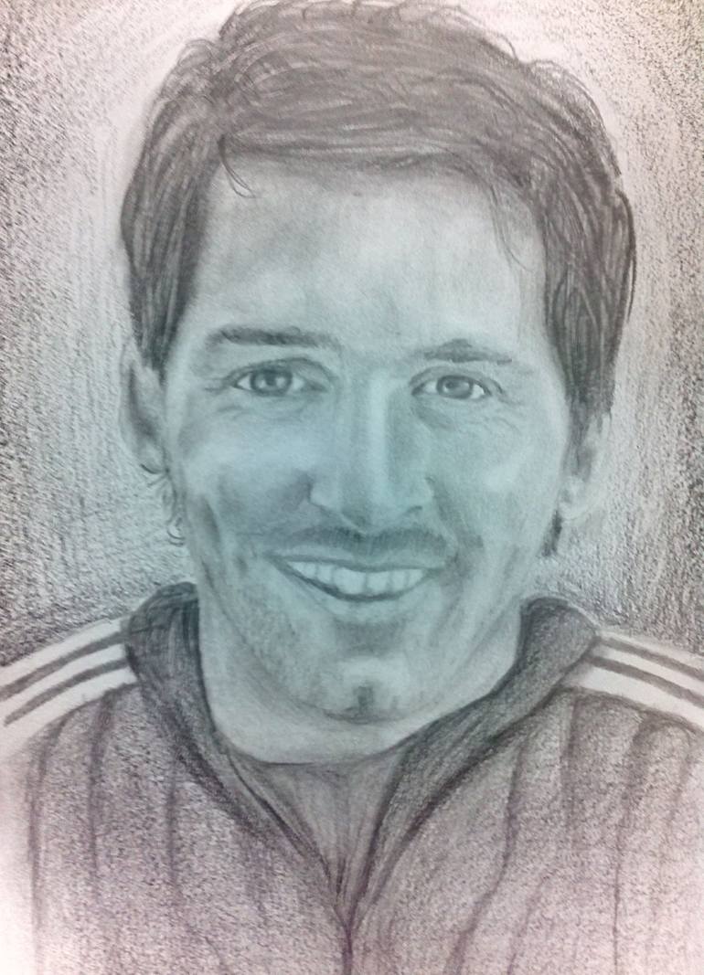 Lionel Messi portrait Drawing by Jishnu S | Saatchi Art