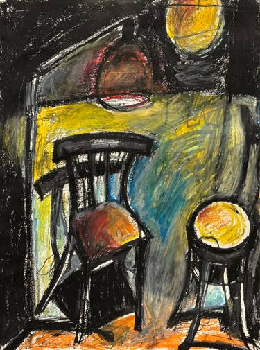 Original Abstract Expressionism Fantasy Drawing by El Gretta