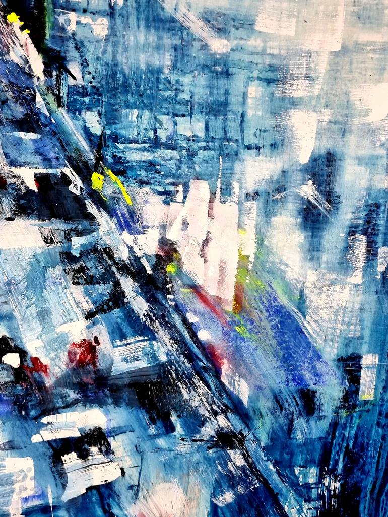 Original Abstract Expressionism Cities Painting by David Antonides