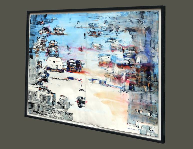 Original Abstract Expressionism Cities Painting by David Antonides