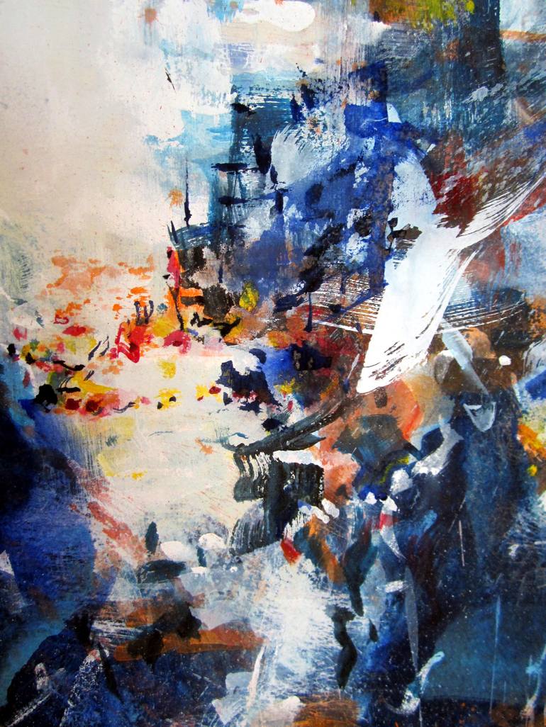 Original Abstract Expressionism Cities Painting by David Antonides