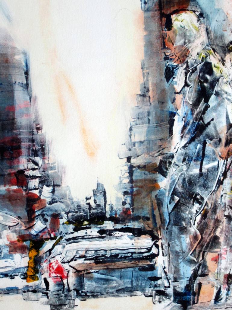 Original Abstract Cities Painting by David Antonides