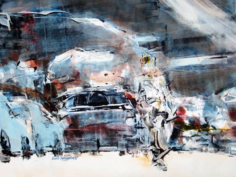 Original Abstract Cities Painting by David Antonides