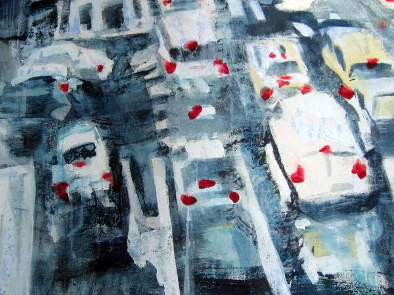 Original Abstract Expressionism Cities Painting by David Antonides