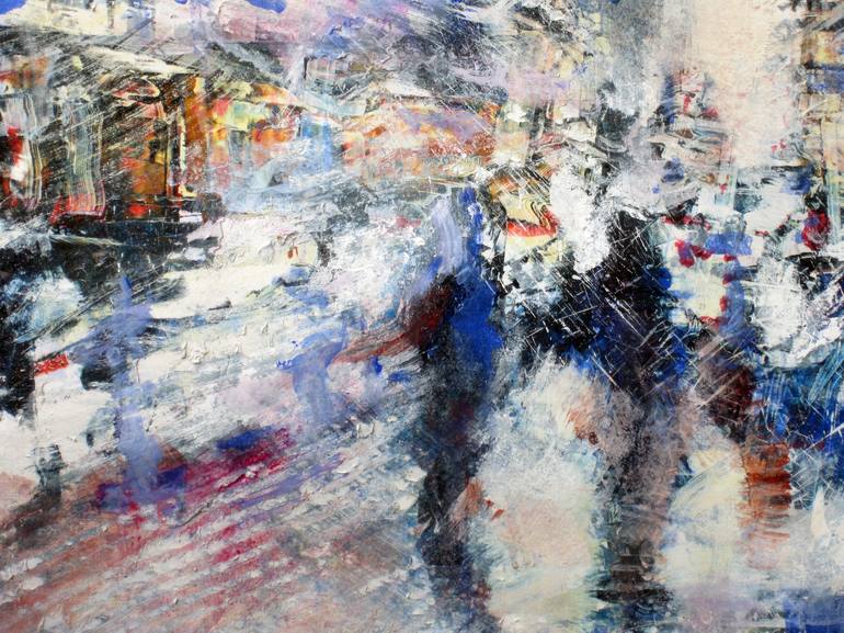 Original Abstract Cities Painting by David Antonides