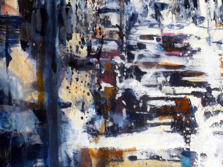 Original Abstract Expressionism Cities Painting by David Antonides